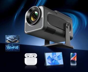 ПРОЕКТОР ANDROID TV WIFI FULL HD ПОРТАТИВНЫЙ УМНЫЙ ВРАЩАЮЩИЙСЯ ДИНАМИК