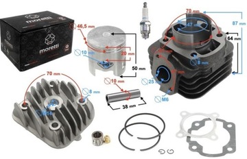 Cylinder + Głowica 70 2T ROMET ZIPP CPI PGO MORETT