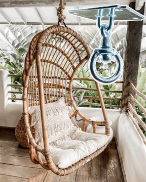 Потолочное крепление с поворотным креплением для стальных качелей-мешков-гамаков.