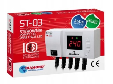 КОНТРОЛЛЕР НАСОСА ЦЕНТРАЛЬНОГО ОТОПЛЕНИЯ и C.W.U. СТ-03 Светодиод