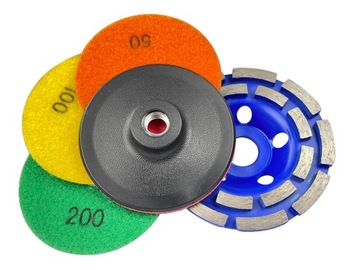 3 SZT DYSK POLERSKI SUCHO UCHWYT M14 115 SEGMENT