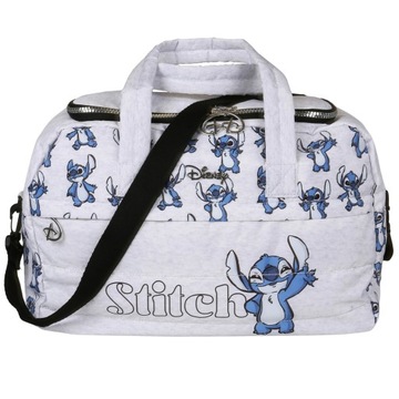 Stitch Disney Szara, melanżowa torba podróżna, pojemna 40x25x20 cm