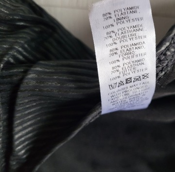 Czarny woskowany jednoczęściowy strój kostium kąpielowy 36,S ASOS