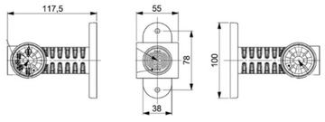 СВЕТОДИОДНЫЙ ГАБАРИТНЫЙ ФОНАРЬ 12/24В С КАБЕЛЕМ