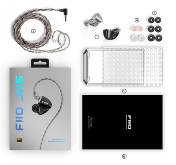 FiiO JH5 черный гибридный IEM 1x DD 4x BA приятный и отличный звук