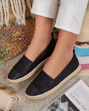 CZARNE ESPADRYLE DAMSKIE EVELLAZ 38