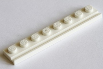Lego 4510 1x8 płytka prowadnica biały