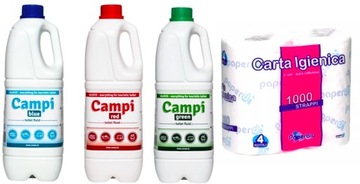 ZESTAW PŁYNÓW CAMPI RED BLUE GREEN 3 x 2L + PAPIER