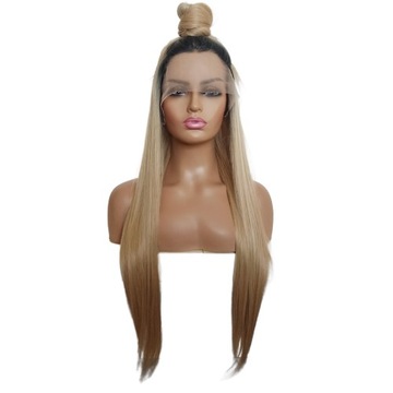 Peruka LACE FRONT Blond odrost 40/55/80cm + czepek GRATIS