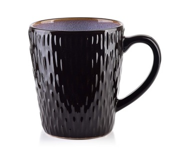 DUŻY KUBEK CERAMICZNY DO HERBATY KAWY CZARNY 420ML
