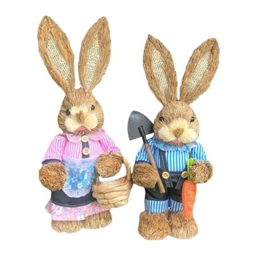 Kreskówka 2 sztuki Easter Bunny Rabbit Straw