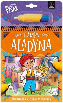 KSIĄŻECZKA BAJKA Lampa Aladyna MALOWANKA wodna z PISAKIEM wodnym AKSJOMAT