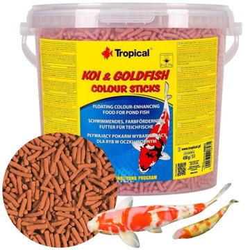 Pokarm dla ryb w stawie Tropical Koi & Goldfish Colour Sticks 5l Pałeczki