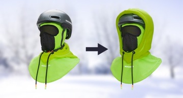 ROCKBROS Kominiarka Rowerowa Czapka Zimowa Ocieplacz Szyi na Kask Zielona
