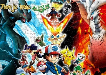 Puzzle+ imię Pokemon Detektyw Pikachu A4 70 el - RÓŻNE WZORY