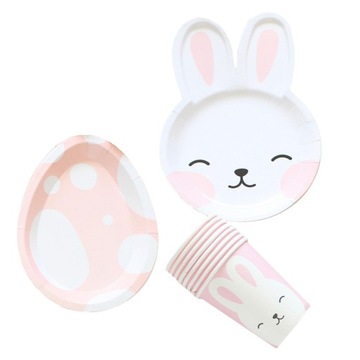 24 бумажных тарелки и чашки, набор тарелок