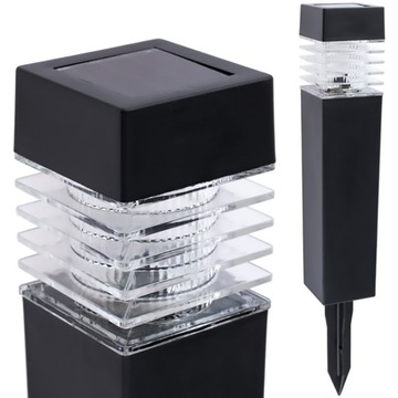 Lampa SOLARNA ogrodowa LED Wbijana Czarna MARTIN