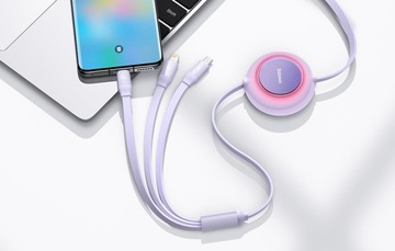 ТЕЛЕФОННЫЙ КАБЕЛЬ BASEUS STRONG 3В1 MICRO USB LIGHTNING USB TYPE C QC 1,1M