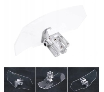 ПЕРЕДНИЙ ДЕФЛЕКТОР МОТОЦИКЛА, РЕГУЛИРУЕМЫЙ, ПРОЗРАЧНЫЙ - ОБТЕКАТЕЛЬ