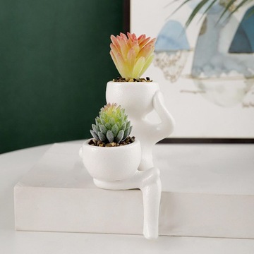 Горшок для растений Красивая мебель для дома Настольная ваза 8x8,8x13см Белый