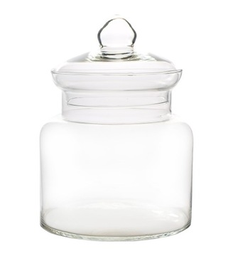 Wazon Słój Jar clear S-H19 cm + przykrywka szklana