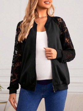 ЧЕРНАЯ Кофта для беременных БЕЗ КАПЮШОНА, МОЛНИЯ, КРУЖЕВО SHEIN 36