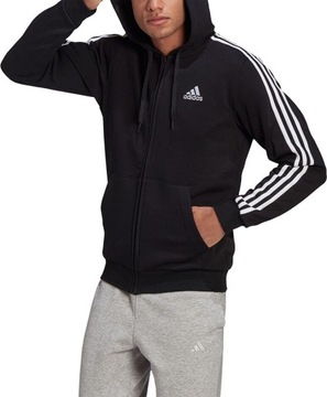 BLUZA MĘSKA ADIDAS ESSENTIALS HOODIE KANGURKA CZARNA r S