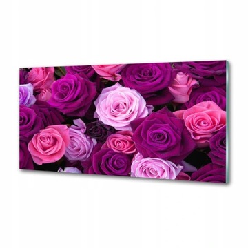 Panel szklany do kuchni Róże 100x50 cm