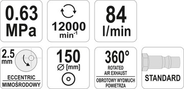 ПНЕВМАТИЧЕСКАЯ ЭКСЦЕНТРИЧЕСКАЯ ШЛИФФЕРМА 2,5 ММ СОСТАВ