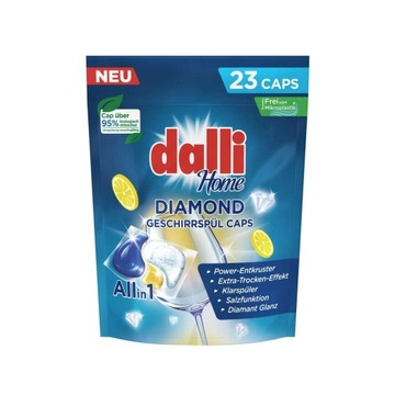 Kapsułki do zmywarki All in One DALLI Diamond cytrynowe 23 szt