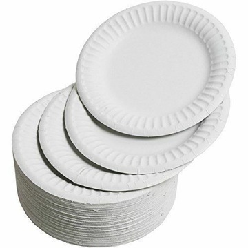 Talerze Papierowe EKOLOGICZNE BIAŁE 23cm 100szt
