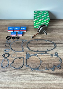 NOWY KOMPLETNY WAŁ KORBOWY ŁOŻYSKA USZCZELKI JAWA 50 OGAR 200 KRYNGIELIT