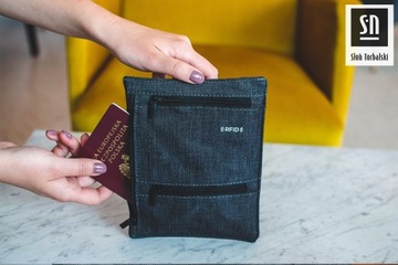 Peňaženka na krk Pod oblečenie RFID Pastierka Cestovné vrecko
