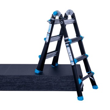 Drabina aluminiowa teleskopowa EuroScaffold Eurostairs 4x3 szczeble PRO