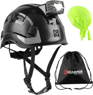 Hearmor Mervex Vent Air EN 12492, kask budowlany z latarką, r. 53-63cm