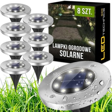 8x LAMPKA SOLARNA Gruntowa Dogruntowa Ogrodowa Najazdowa LED LAMPA WBIJANA