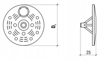 НАЖИМНАЯ ПЛАСТИНА С ЗАГЛУШКОЙ ДЛЯ ПЕНОСТЕРАТА 60мм 100 шт.