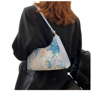 Женские, цветочные, синие, цвета, сумка для плеча