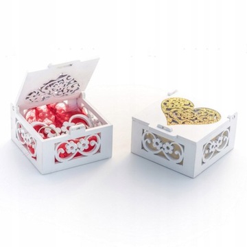 Коробочка для обручальных колец из белого ЗОЛОТА