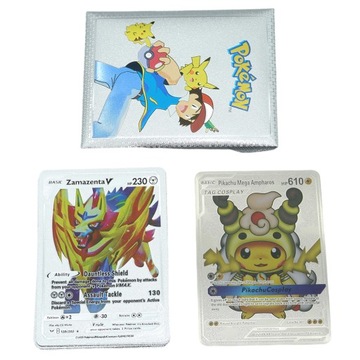 Карточки с покемонами и саше Пикачу, золото, серебро, черный, 30 карточек