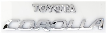 Emblemat zestaw toyota 75x14mm + corolla 170x18mm srebrny chrom