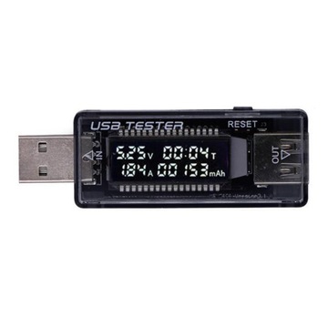 Cyfrowy miernik mocy USB Multimetr prądu i wieku 3 w 1 Czarny