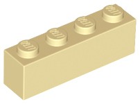 LEGO 3010 brick klocek 1x4 piaskowy 4szt.