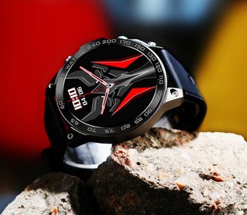 CZARNY SMARTWATCH ZEGAREK MĘSKI AMOLED SPORT PULS ROZMOWY SMART WATCH PL