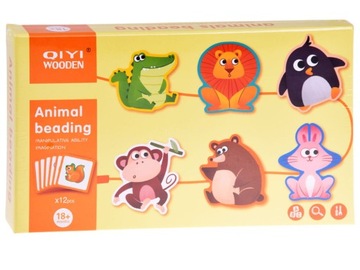 Деревянные БЛОКИ-БУСИНЫ животные для вышивки фигурок-пазлов