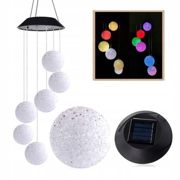 LAMPKA SOLARNA ZAWIESZKA KULECZKI LED RGB GIRLANDA