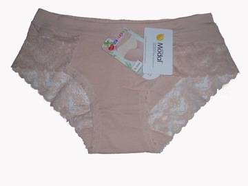 Figi damskie DC Girl 26257 modal z koronką beż M