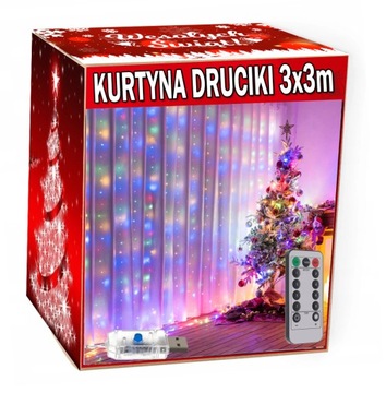 Kurtyna LED Sople Lampki mikro Drucik 3x3 na Pilot