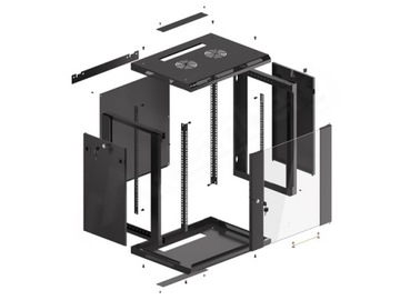 ПОДВЕСНОЙ ШКАФ 19 ДЮЙМОВ 12U ЧЕРНЫЙ LANBERG 600X450