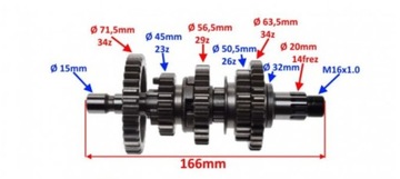 ВЫХОДНОЙ ВАЛ QUAD BS250S5 JIANSHE ROMET LONCIN